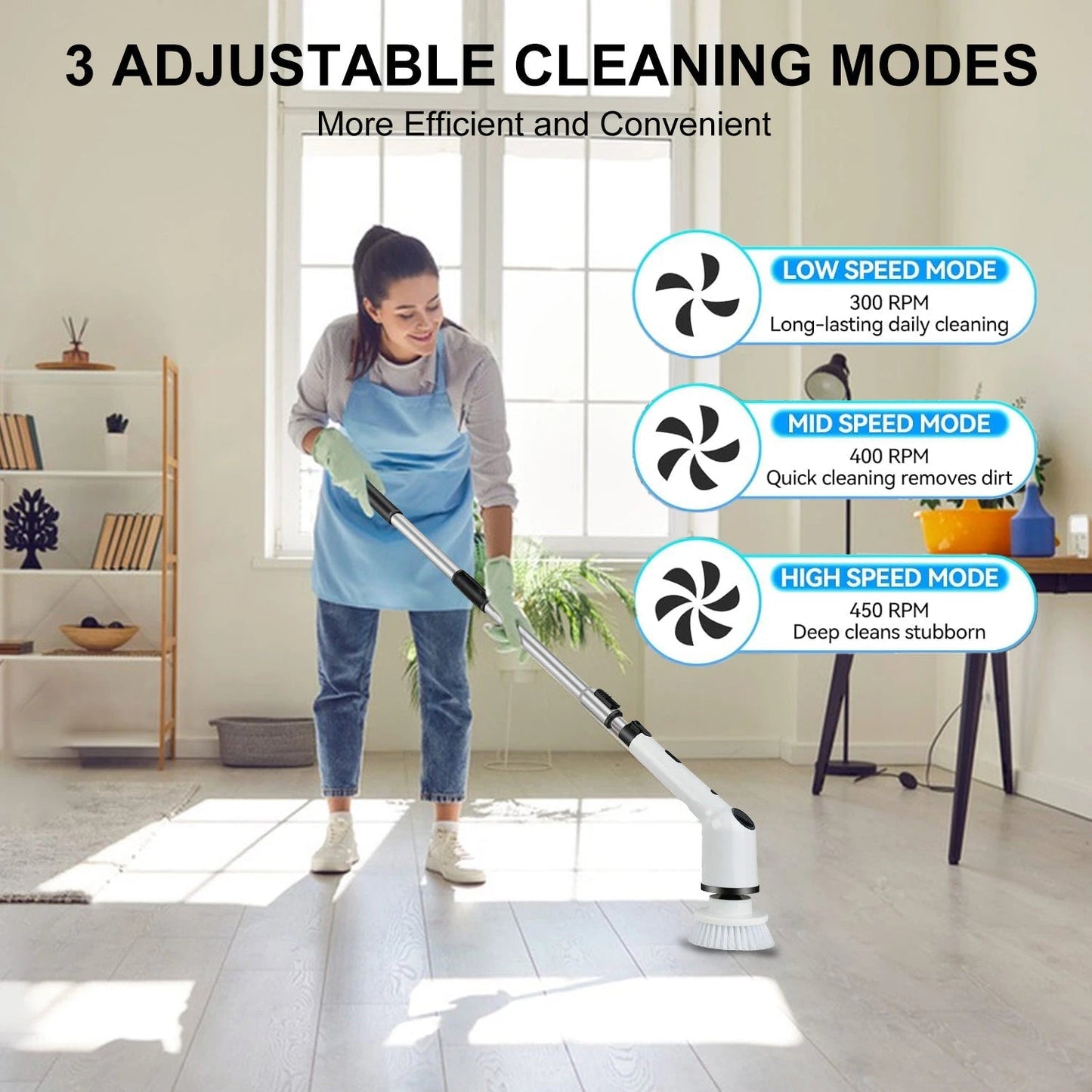 9 in 1 Electric Cleaning Brush LCD Digital Display Multi-Purpose
