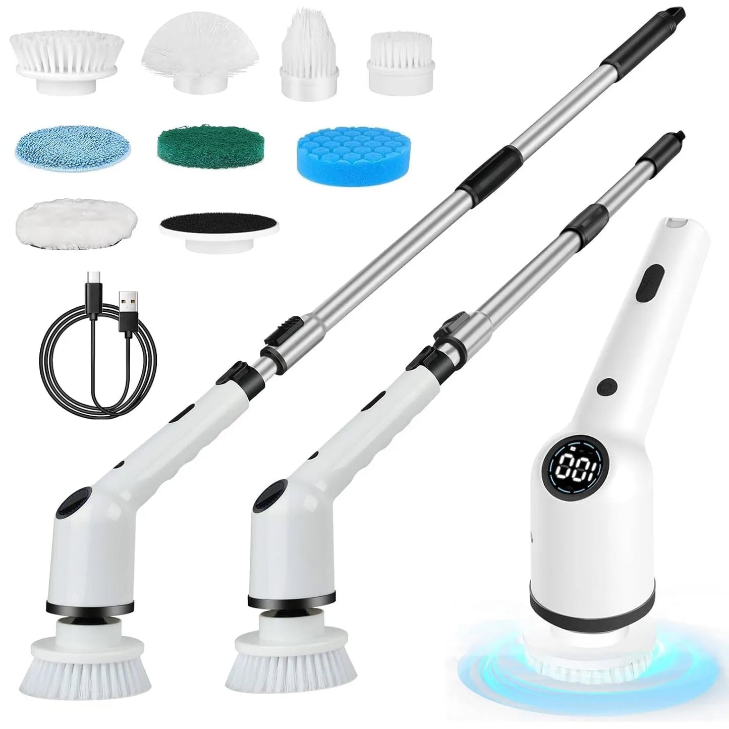 9 in 1 Electric Cleaning Brush LCD Digital Display Multi-Purpose