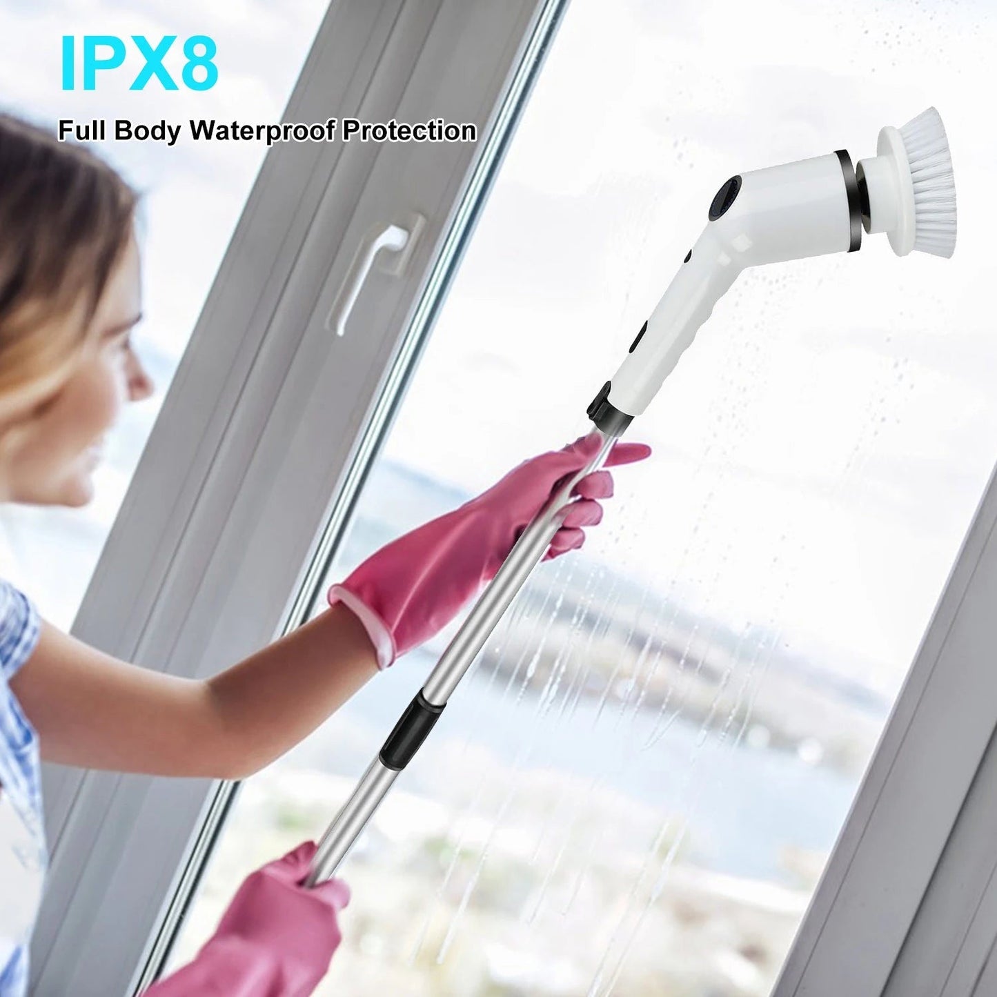 9 in 1 Electric Cleaning Brush LCD Digital Display Multi-Purpose