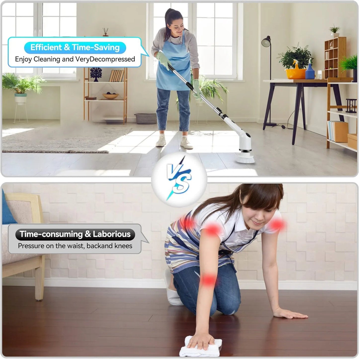 9 in 1 Electric Cleaning Brush LCD Digital Display Multi-Purpose