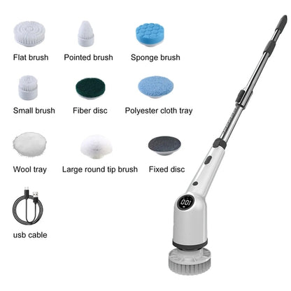9 in 1 Electric Cleaning Brush LCD Digital Display Multi-Purpose
